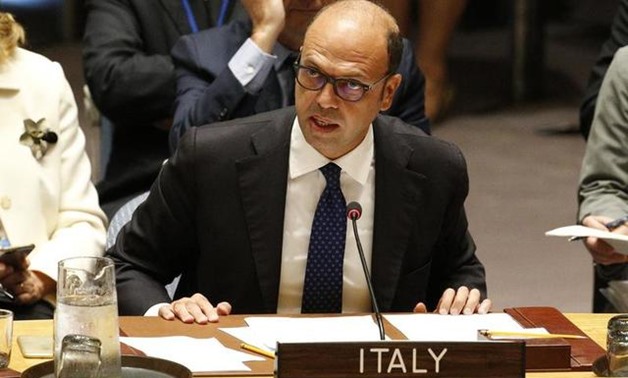 Italian foreign affairs minister Alfano speaks during a U.N. Security Council meeting at U.N. headquarters in New York - REUTERS