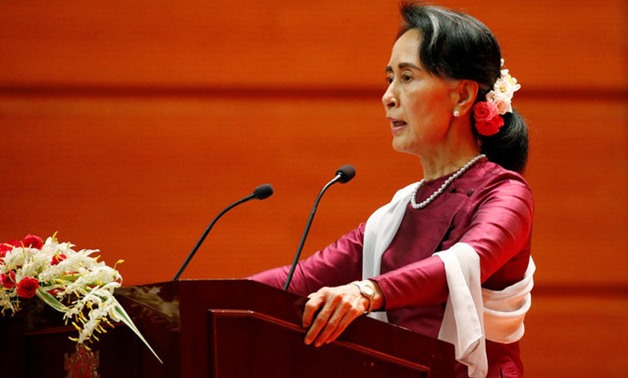Myanmar State Counselor Aung San Suu Kyi delivers a speech to the nation over Rakhine and Rohingya situation, in Naypyitaw - REUTERS
