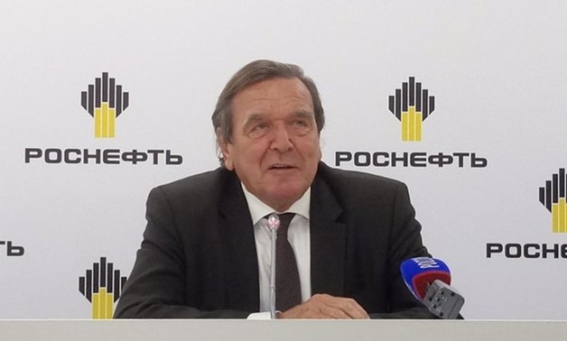 Newly elected Chairman of Russia's biggest oil producer Rosneft Schroeder attends a news briefing in St. Petersburg - REUTERS
