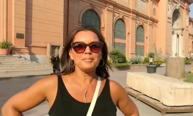 Vanessa William at the Egyptian museum - printscreen from video- official Instagram account
