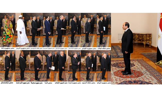 new ambassadors with president Sisi - press photo