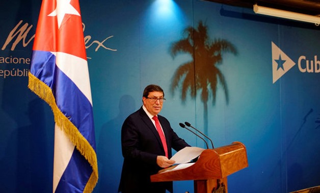 Cuba's Foreign Minister Bruno Rodriguez addresses a news conference in Havana, Cuba - REUTERS