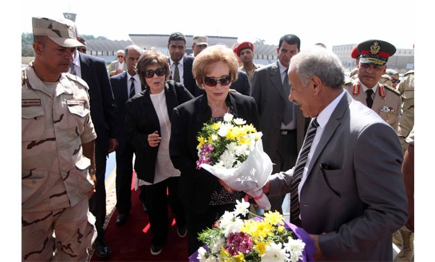 ihan al Sadat during her visit to Muhammad Anwar el-Sadat and the 'unknown soldier' tombs, 6 October 2017 – Hassan Mohammed