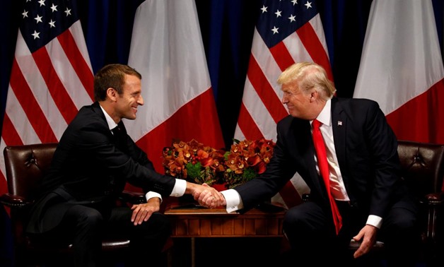 U.S. President Donald Trump meets French President Emmanuel Macron in New York, U.S., September 18, 2017. REUTERS/Kevin Lamarque

