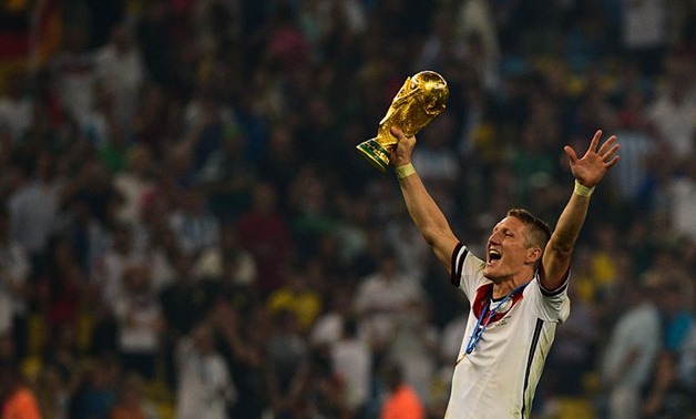 Bastian Schweinsteiger celebrates at the 2014 FIFA WorldCup