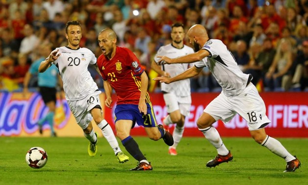 David Silva in Albania`s match, Reuters