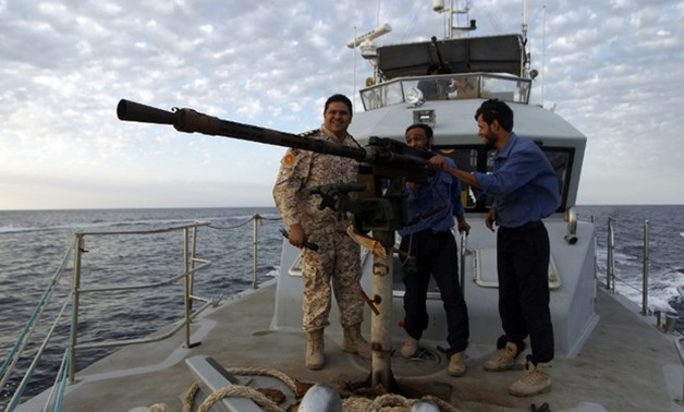 Members of Libya's naval forces on patrol - AFP