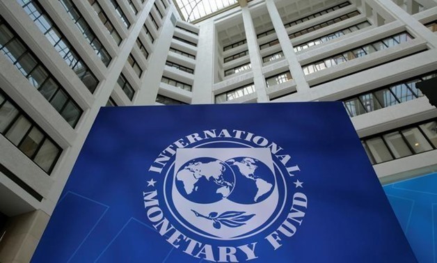 The International Monetary Fund logo is seen during the IMF-World Bank spring meetings in 2017- Reuters