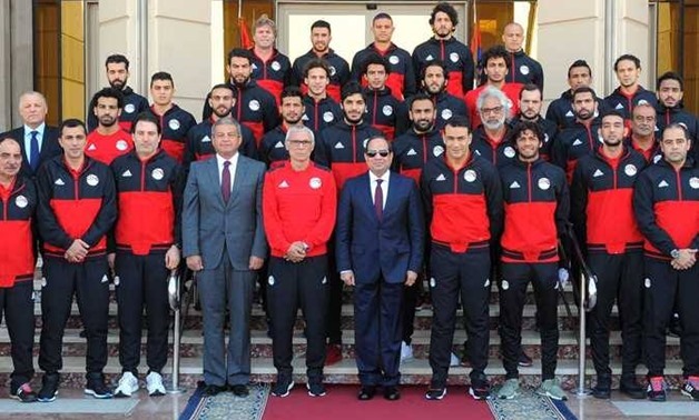 President Abdel Fatah al-Sisi and Egypt's National Team - File Photo