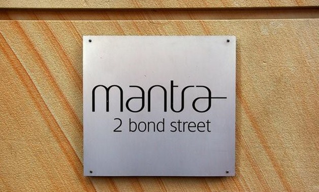 A sign bearing the logo of the Mantra Group Ltd is displayed on the wall of a hotel in central Sydney, Australia, October 9, 2017. REUTERS/David Gray