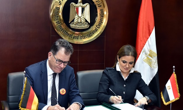 Minister of Investment Sahar Nasr during the signing ceremony- Press Photo
