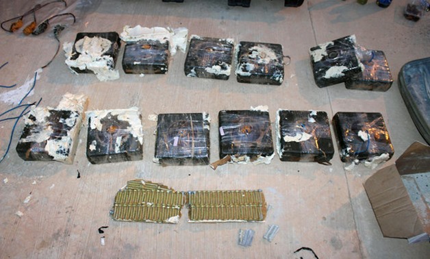 Explosives are seen after they were dismantled from a vehicle in Misrata - REUTERS