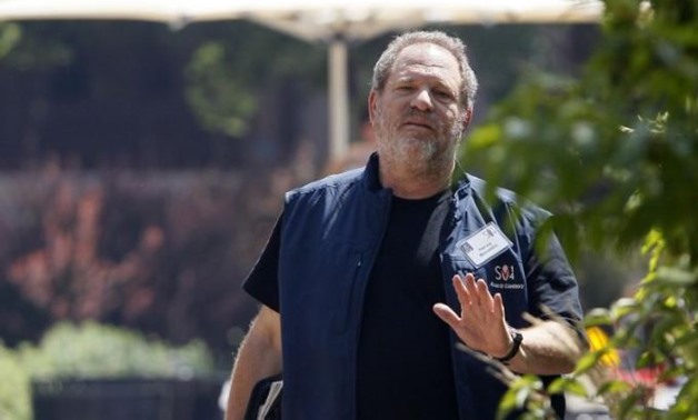Hollywood film producer Harvey Weinstein of The Weinstein Company gestures during a break on the first day of the Allen and Co. media conference in Sun Valley