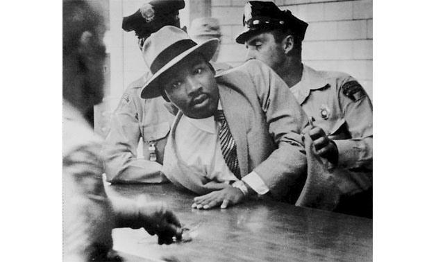 Martin Luther King Jr. arrested in 1958 (photo by Wikimedia Commons)
