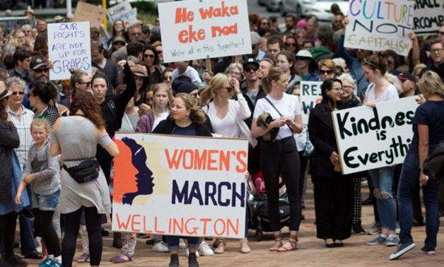 Thousands of protesters in Australia and New Zealand on Saturday joined the first of hundreds of womens' marches organised around the world - Reuters