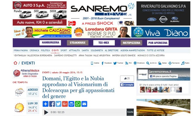 Photo of Egyptian attractions and SanRemo newspaper article – File Photo