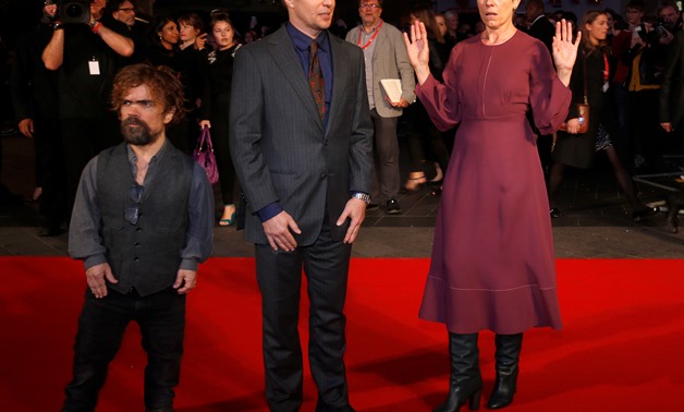 Actors Peter Dinklage, Sam Rockwell and Francis McDormand arrive for the UK premiere screening of 'Three Billboards Outside Ebbing, Missouri', on the closing night of the British Film Institute (BFI) London Film Festival at the Odeon, Leicester Square in 