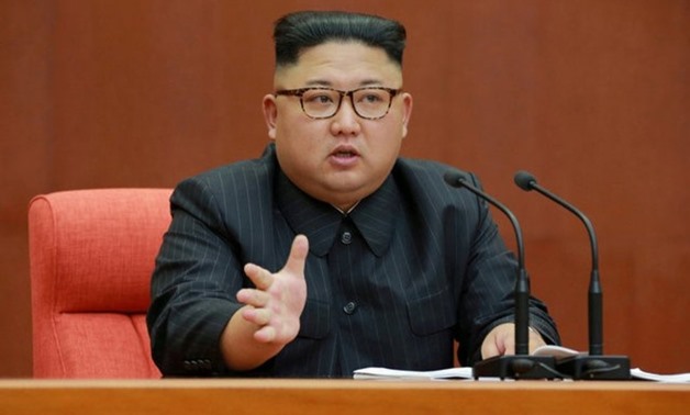 North Korean leader Kim Jong Un speaks during the Second Plenum of the 7th Central Committee of the Workers' Party of Korea (WPK) at the Kumsusan Palace of the Sun, in this undated photo released by North Korea's Korean Central News Agency (KCNA) in Pyong
