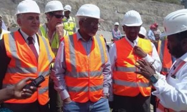 Water supply ministers of Egypt, Sudan, and Ethiopia at the construction area of the Grand Ethiopian Renaissance Dam – Press Photo by Egyptian Ministry of Irrigation and Water Supply 