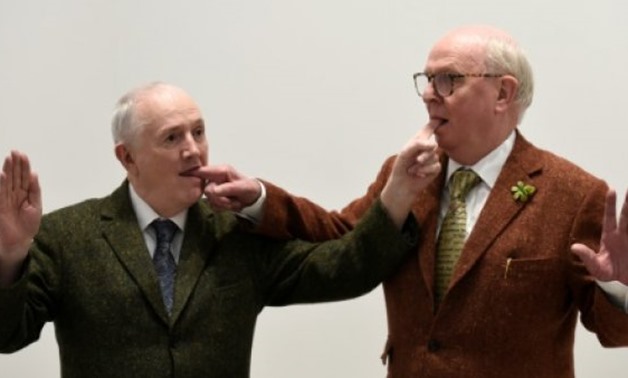 AFP / by Aurélie MAYEMBO | Artists Gilbert & George pose prior to their exhibition "The Beard Pictures" at the Thaddaeus Ropac art gallery northeast of Paris