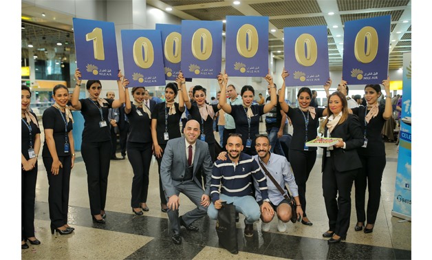 Nile Air celebrating its one millionth passenger in the first nine months of 2017 this week - Photo courtesy of Nile Air