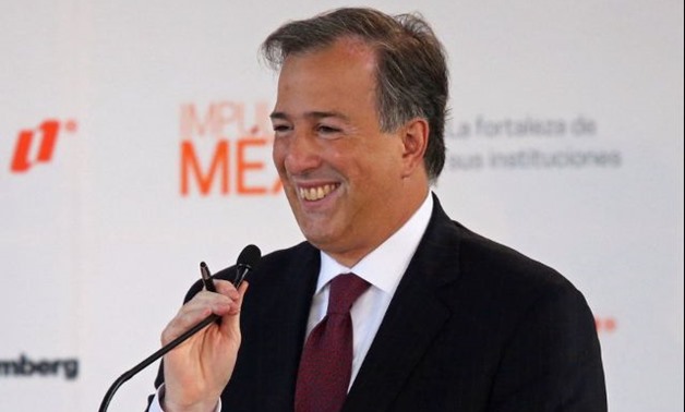 Mexican Finance Minister Jose Antonio Meade smiles during the annual conference hosted by the brokerage and bank Interacciones in Mexico City -- REUTERS