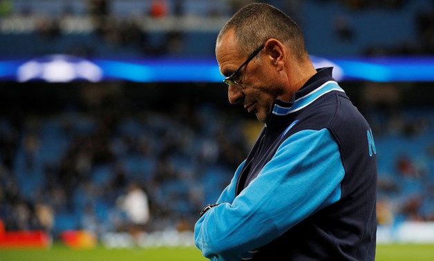 Napoli coach Maurizio Sarri before Manchester City’s match – Press image courtesy Reuters