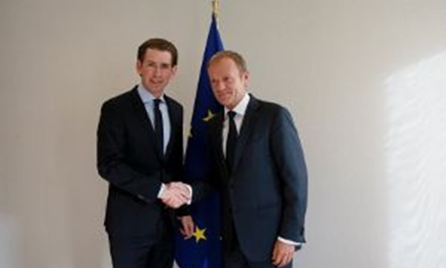 Austrian Foreign Minister Sebastian Kurz meets with European Council President Donald Tusk in Brussels -- REUTERS
