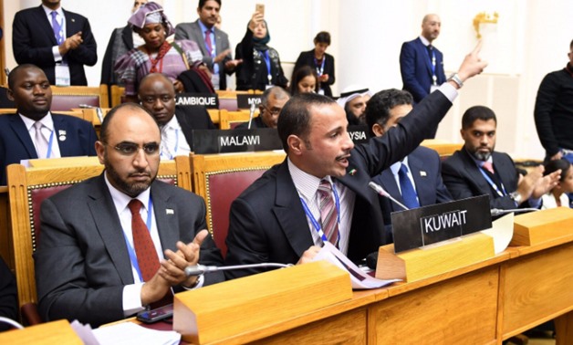 Marzouq al-Ghanim and kuwaiti delegtion during the meeting of the Inter-Parliamentary Union - Twitter