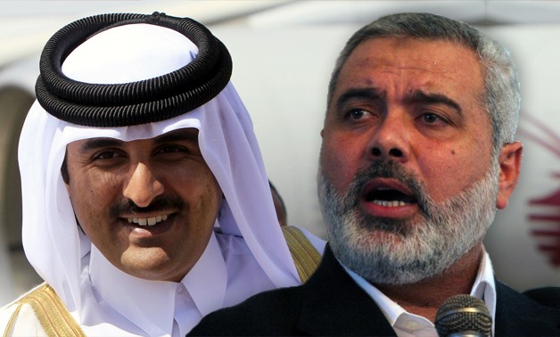 Doha is putting pressure on Hamas by cutting out its funds to the Palestinian movement; (L to R) Qatari Emir Tamim Bin Hamad and Senior political leader of Hamas Ismail Haniyeh – Photo compiled by Egypt Today/Mohamed Zain