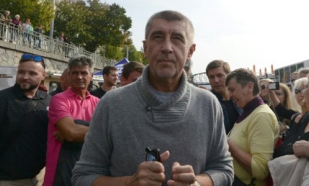 This file photo taken on September 28, 2017 shows Czech billionaire and leader of the ANO 2011 political movement Andrej Babis arriving for a campaign rally in Prague - AFP/File / by Jan FLEMR 