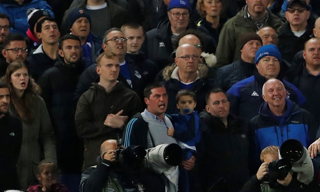 Fans react as players clash at Everton vs Lyon game – Press image courtesy Reuters