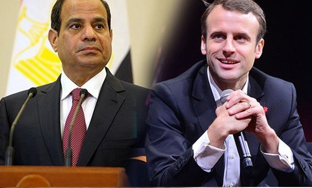 Egyptian President Abdel Fatah al-Sisi and French President Emmanuel Macron - Collage by Egypt Today 