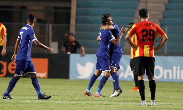 Egypt's Al Ahly players celebrate after scoring against Esperance Sportive de Tunis. REUTERS
