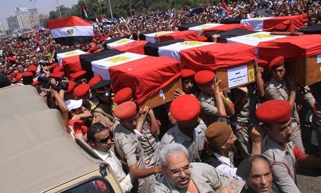 Military funerals held in Minya for 2 victims of Wahat attack - File Photo