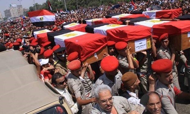 Military funerals held in Minya for 2 victims of Wahat attack - File Photo