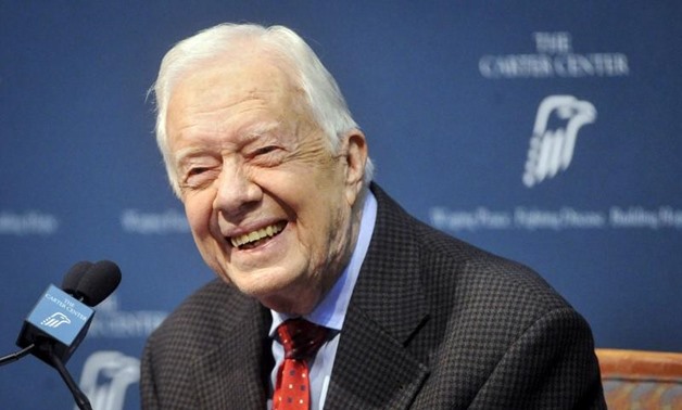  Former U.S. President Jimmy Carter takes questions from the media during a news conference at the Carter Center in Atlanta, Georgia August 20, 2015. REUTERS/John Amis