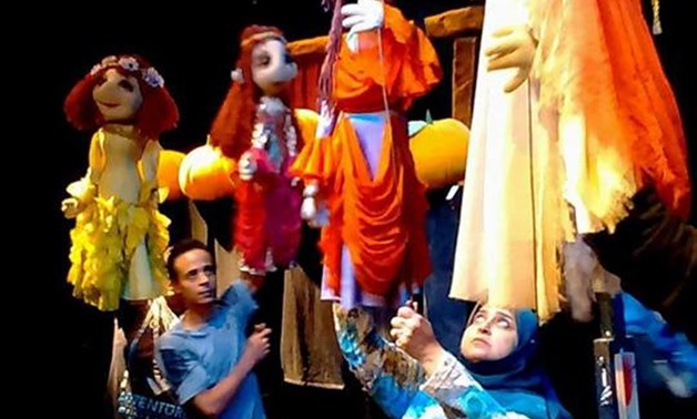 Behind the scenes of Cinderella puppet show (Photo Courtesy of the official page of Cairo Puppet House)
