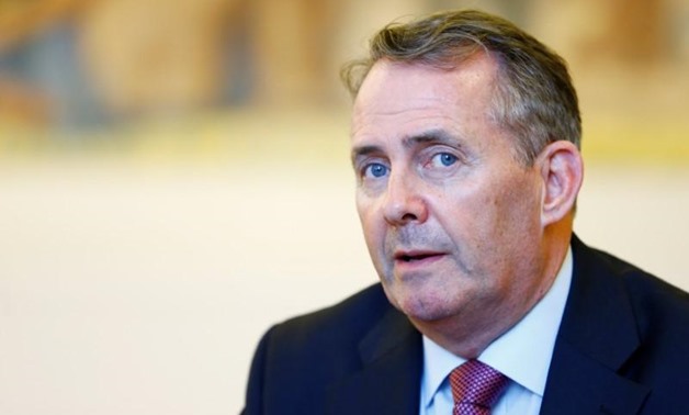 Britain's International Trade Secretary Liam Fox speaks during an interview with Reuters at the World Trade Organization (WTO) in Geneva, Switzerland, July 20, 2017. REUTERS/Pierre Albouy

