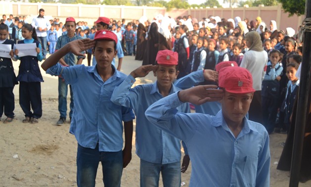primary school in Minya makes military salute to Wahat martyrs