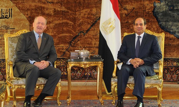 Governor-General of Australia Peter Cosgrove during his meeting with President Abdel Fatah Al Sisi in Cairo_ October 22 _press photo