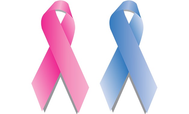 Pink and blue breast cancer ribbons - photo via Max Pixel