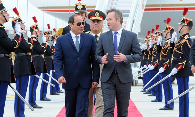 President Sisi (L)  has arrived in Paris for a four-day visit in Paris- press photo
