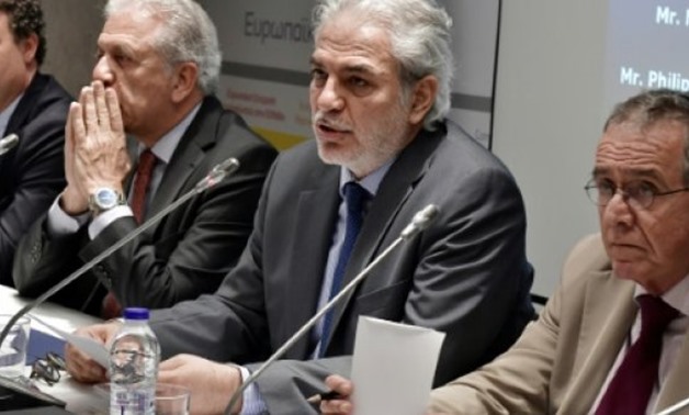 EU commissioner for the Humanitarian Aid and Crisis Managment Christos Stylianides (2ndR), pictured in July 2017, announced an aid package to Sudan, where "millions have been displaced for many, many years"