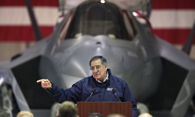 Leon Panetta, then-defense secretary, at the Patuxent River Naval Air Station in Maryland in 2012. REUTERS/ Yuri Gripas