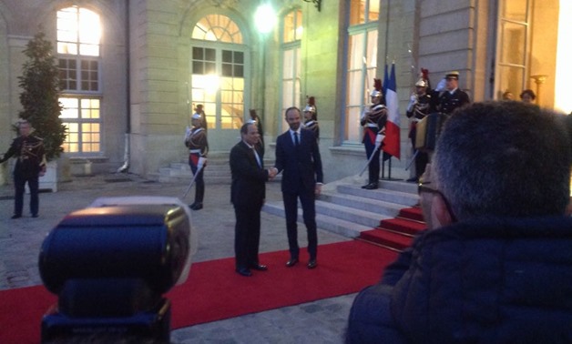 President Abdel Fatah al Sisi with French Prime Minister Edward Philip, October 24 – Press photo