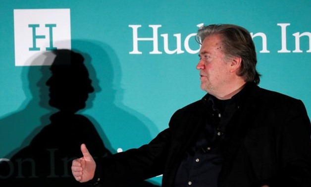 Former White House Chief Strategist Steve Bannon participates in a Hudson Institute conference on "Countering Violent Extremism: Qatar, Iran and the Muslim Brotherhood" in Washington, U.S., October 23, 2017. REUTERS