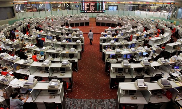 A general view of the trading hall after renovation at the Hong Kong Stock Exchange in Hong Kong