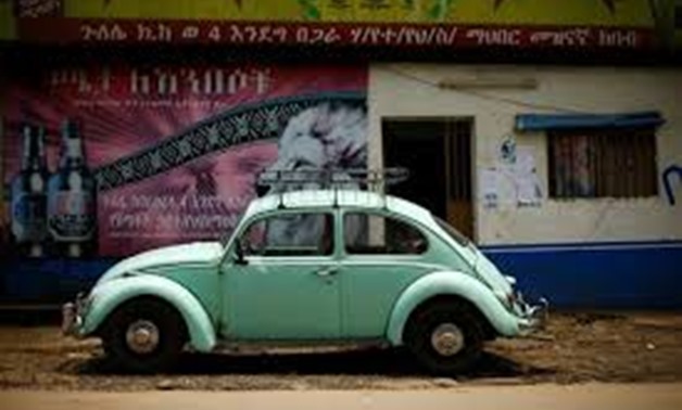 A Volkswagen Beetle car is parked in front of a grocery store in Addis Ababa, Ethiopia, September 8, 2017. REUTERS/Tiksa Negeri