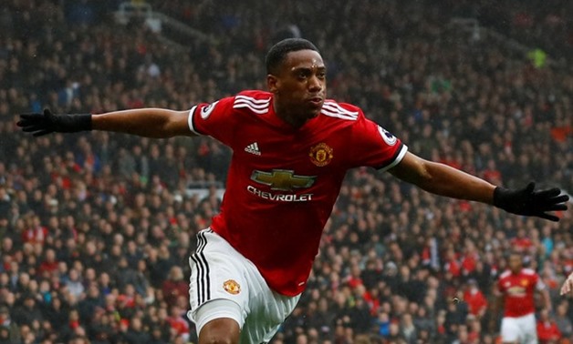 Manchester United's Anthony Martial celebrates scoring their first goal Action Images via Reuters
